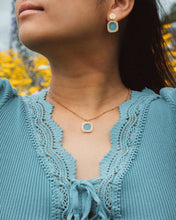 Load image into Gallery viewer, Mila 18k gold plated blue agate necklace