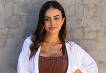 Load image into Gallery viewer, Maya 18k gold plated sunburst pendant necklace