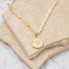 Load image into Gallery viewer, Alyssa 18k gold plated pearl & chain pendant necklace