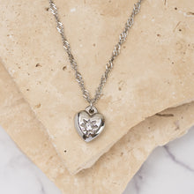 Load image into Gallery viewer, Aurelia 18k gold and silver plated heart pendant necklace