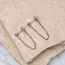 Load image into Gallery viewer, Avie 18k gold plated drop chain earrings