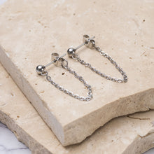 Load image into Gallery viewer, Avie 18k gold plated drop chain earrings