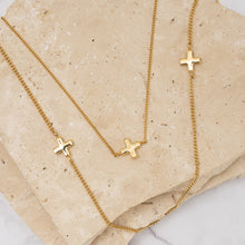 Load image into Gallery viewer, Carmen 14k gold plated 3 cross necklace