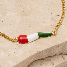 Load image into Gallery viewer, Italian 14k gold plated corno bracelet