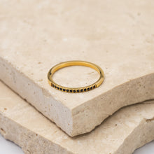 Load image into Gallery viewer, Evie 18k gold plated black zirconia crystal ring