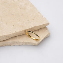 Load image into Gallery viewer, Evie 18k gold plated black zirconia crystal ring