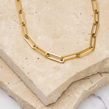 Load image into Gallery viewer, Isla 18k gold plated paperclip link necklace
