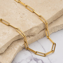 Load image into Gallery viewer, Isla 18k gold plated paperclip link necklace