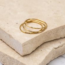 Load image into Gallery viewer, Jasmine 18k gold plated cubic zirconia stacking rings