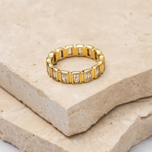 Load image into Gallery viewer, Honey 18k gold plated cubic zirconia ring
