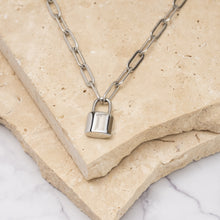 Load image into Gallery viewer, Madeleine 18k gold plated padlock necklace
