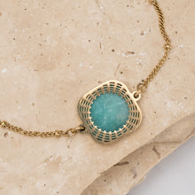 Load image into Gallery viewer, Mila 18k gold plated blue agate bracelet