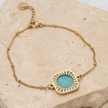 Load image into Gallery viewer, Mila 18k gold plated blue agate bracelet