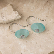 Load image into Gallery viewer, Valentina sterling silver and 14k rose gold plated obsidian crystal earrings