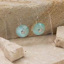 Load image into Gallery viewer, Valentina sterling silver and 14k rose gold plated obsidian crystal earrings