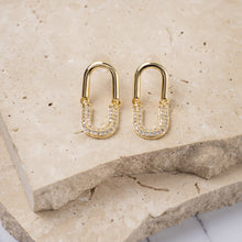 Load image into Gallery viewer, Angelina 14k gold plated cubic zirconia earrings