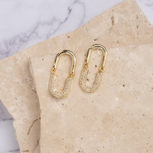 Load image into Gallery viewer, Angelina 14k gold plated cubic zirconia earrings