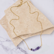 Load image into Gallery viewer, Ella 14k gold plated natural stone necklace