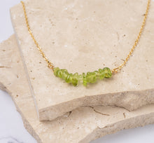 Load image into Gallery viewer, Ella 14k gold plated natural stone necklace