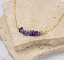 Load image into Gallery viewer, Ella 14k gold plated natural stone necklace