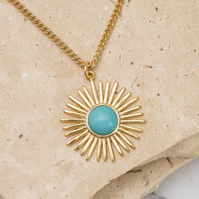Load image into Gallery viewer, Lisa 14k gold plated turquoise necklace