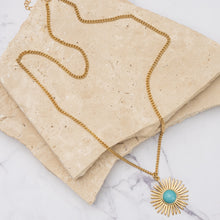 Load image into Gallery viewer, Lisa 14k gold plated turquoise necklace