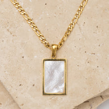 Load image into Gallery viewer, Mia 18k gold platedrectangle shell pendant necklace