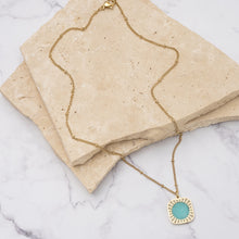 Load image into Gallery viewer, Mila 18k gold plated blue agate necklace