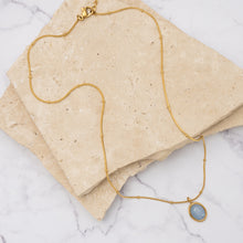 Load image into Gallery viewer, Aida 18k gold plated blue agate necklace