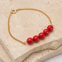 Load image into Gallery viewer, Birthstone 14k gold plated bracelet