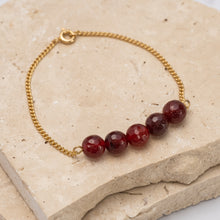 Load image into Gallery viewer, Birthstone 14k gold plated bracelet