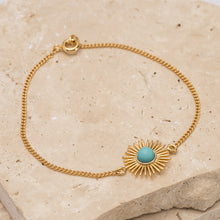 Load image into Gallery viewer, Lisa 14k gold plated turquoise bracelet