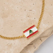 Load image into Gallery viewer, Flag 14k gold plated Bracelet -Lebanese