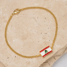 Load image into Gallery viewer, Flag 14k gold plated Bracelet -Lebanese
