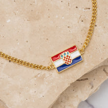 Load image into Gallery viewer, Flag 14k gold plated Bracelet -Croatian