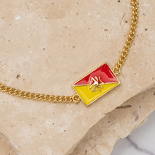 Load image into Gallery viewer, Flag 14k gold plated Bracelet -Sicilian
