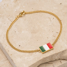 Load image into Gallery viewer, Flag 14k gold plated Bracelet -Italian
