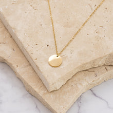 Load image into Gallery viewer, Sienna 14k gold plated circle pendant necklace