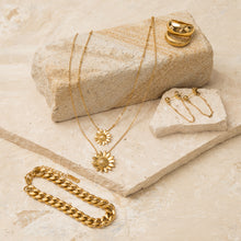 Load image into Gallery viewer, Sunflower 18k gold plated mini necklace