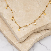 Load image into Gallery viewer, Alex 18k gold plated circle drop choker necklace