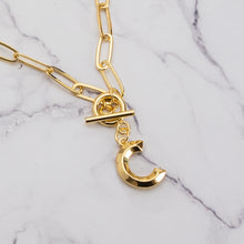 Load image into Gallery viewer, Letter link 18k gold plated necklace