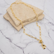 Load image into Gallery viewer, Letter link 18k gold plated necklace
