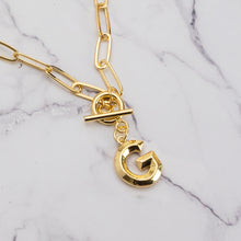 Load image into Gallery viewer, Letter link 18k gold plated necklace