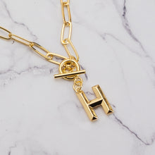 Load image into Gallery viewer, Letter link 18k gold plated necklace