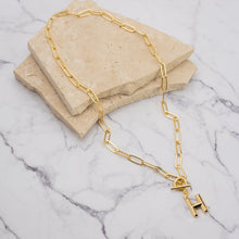 Load image into Gallery viewer, Letter link 18k gold plated necklace