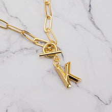 Load image into Gallery viewer, Letter link 18k gold plated necklace
