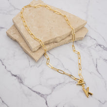 Load image into Gallery viewer, Letter link 18k gold plated necklace