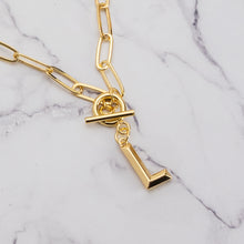 Load image into Gallery viewer, Letter link 18k gold plated necklace