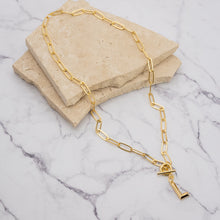 Load image into Gallery viewer, Letter link 18k gold plated necklace