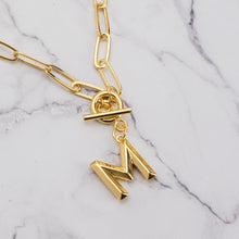 Load image into Gallery viewer, Letter link 18k gold plated necklace